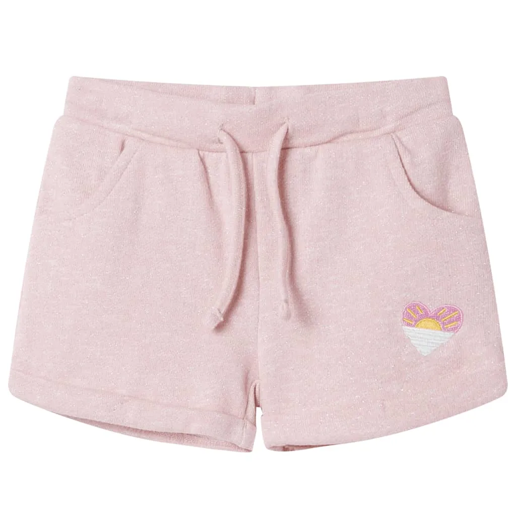 Pantaloncini per Bambini con Coulisse Rosa Chiaro Misto 116