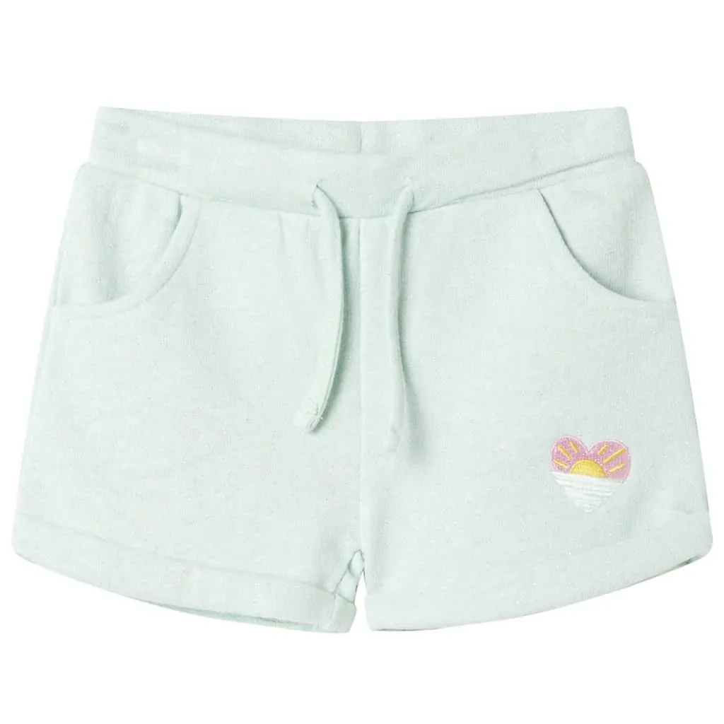 Pantaloncini per Bambini con Coulisse Menta Chiaro Misto 128