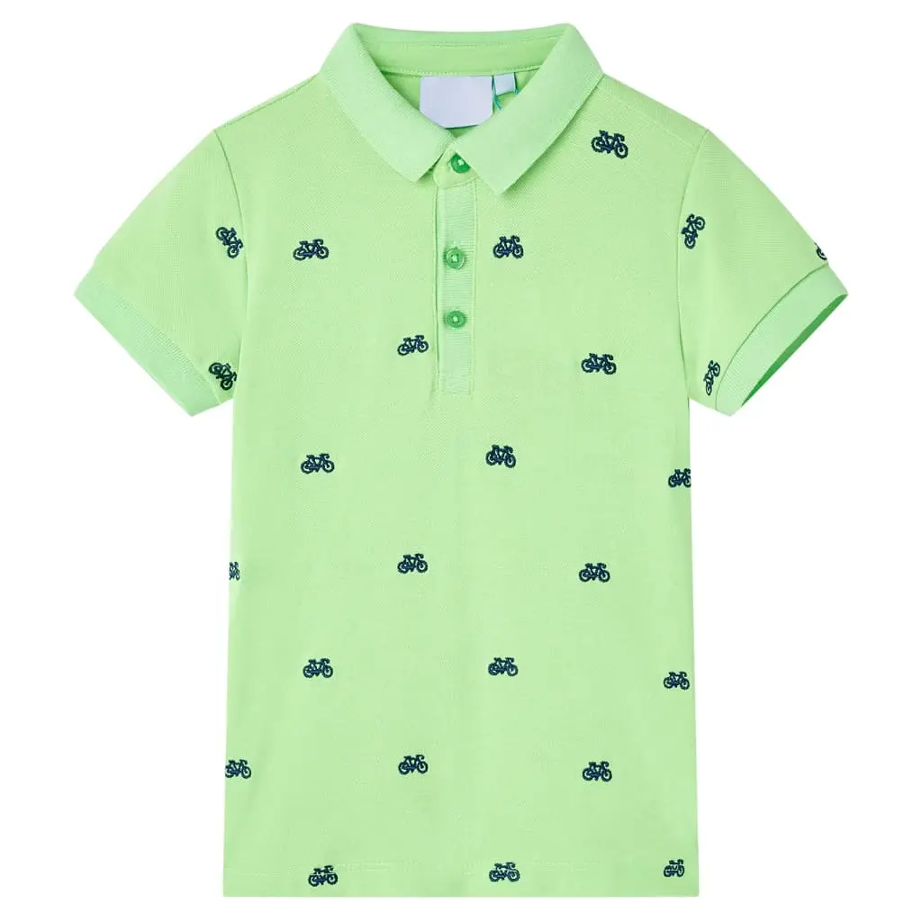 Polo da Bambino Verde Neon 128