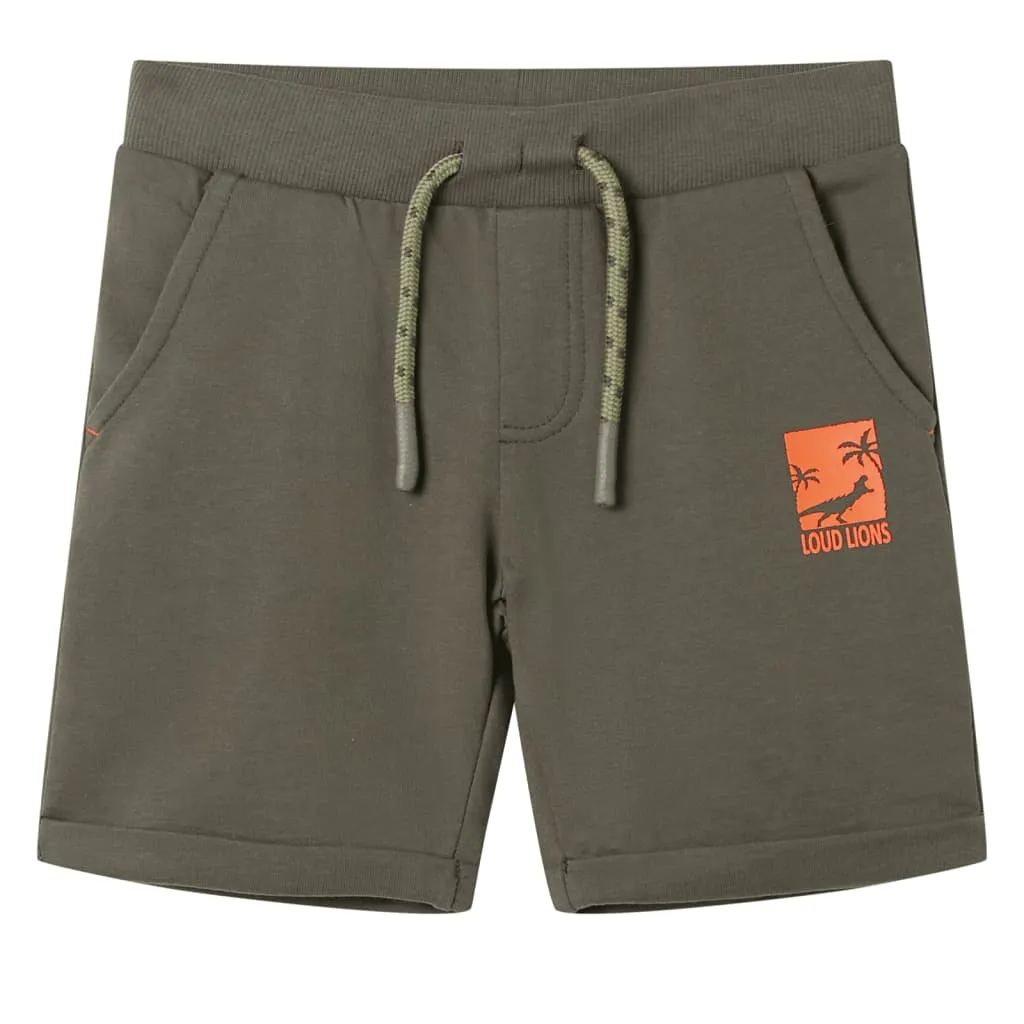 Pantaloncini per Bambini con Coulisse Cachi Scuro 140