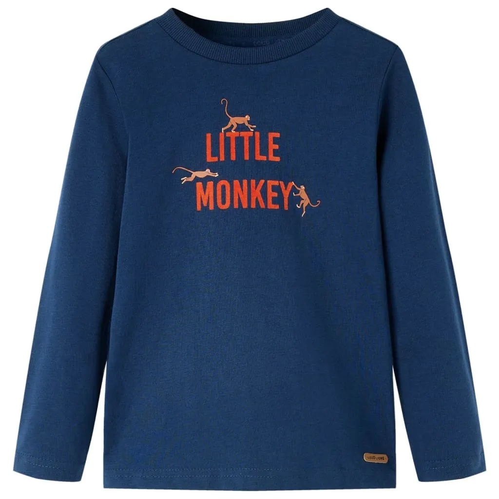 Maglietta per Bambini Maniche Lunghe Little Monkey Blu Marino 104