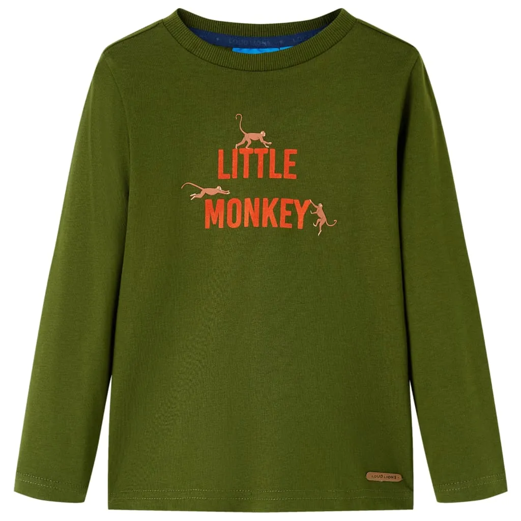 Maglietta per Bambini Maniche Lunghe Little Monkey Cachi Scuro 104