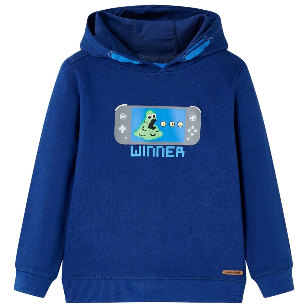 Felpa con Cappuccio per Bambini Blu Scuro 104