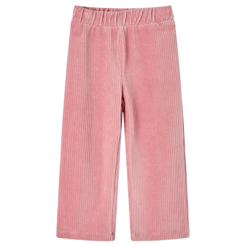 Pantaloni per Bambini in Velluto a Coste Rosa Chiaro 128