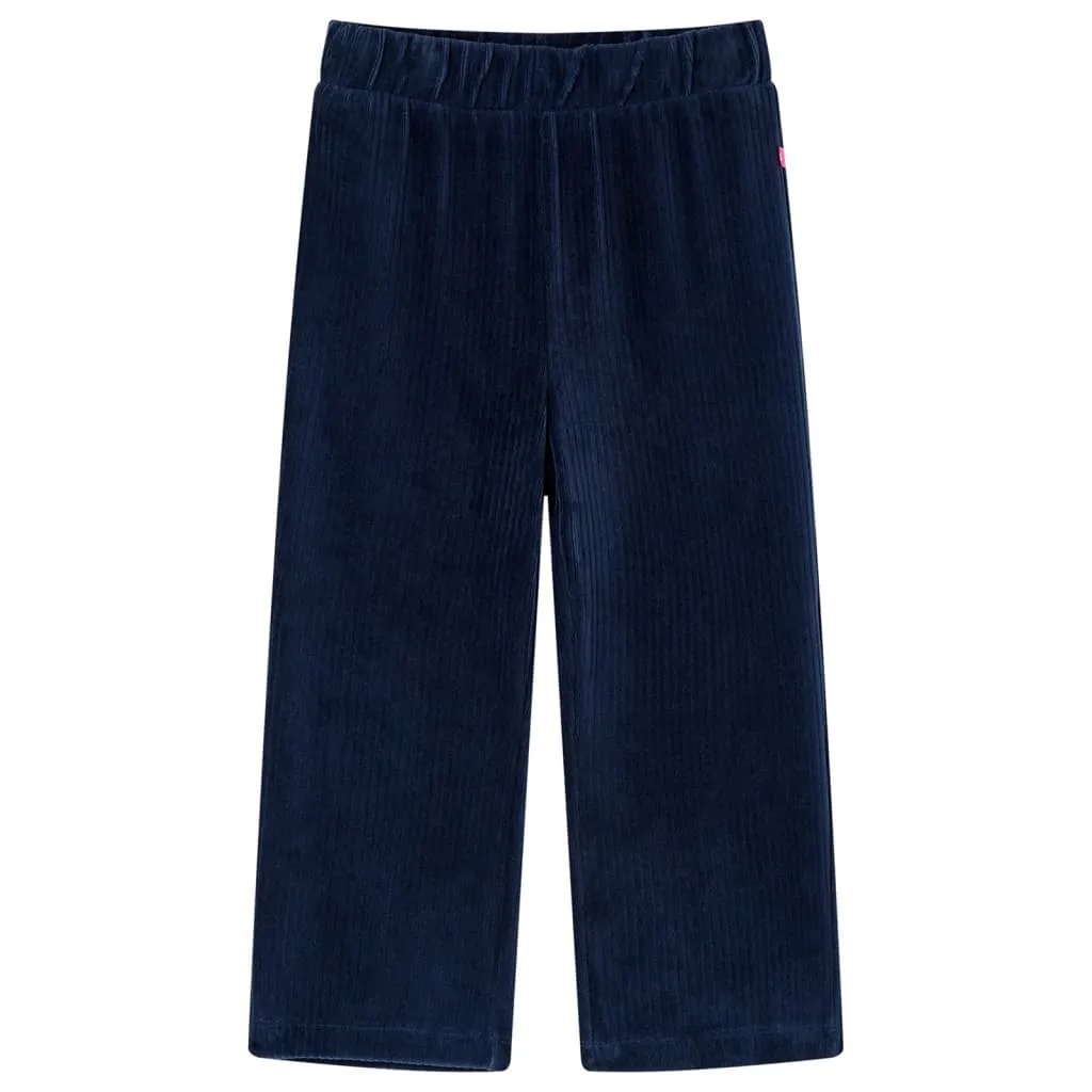 Pantaloni da Bambino in Velluto a Coste Blu Marino 92