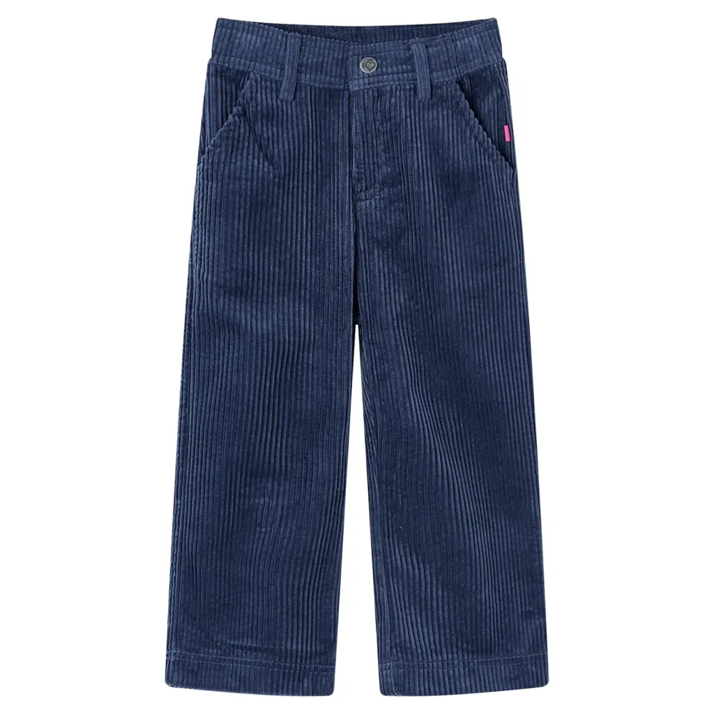 Pantaloni da Bambino in Velluto a Coste Blu Marino 104