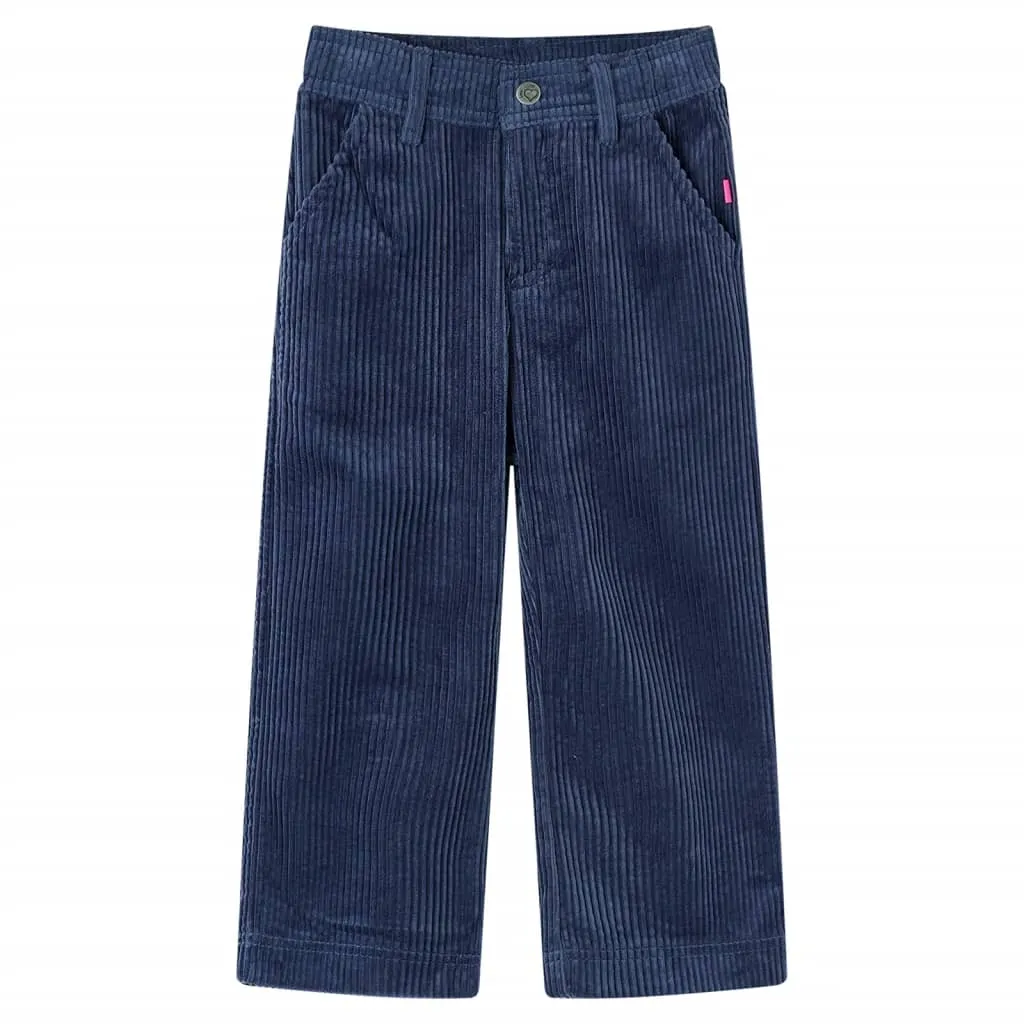 Pantaloni da Bambino in Velluto a Coste Blu Marino 116