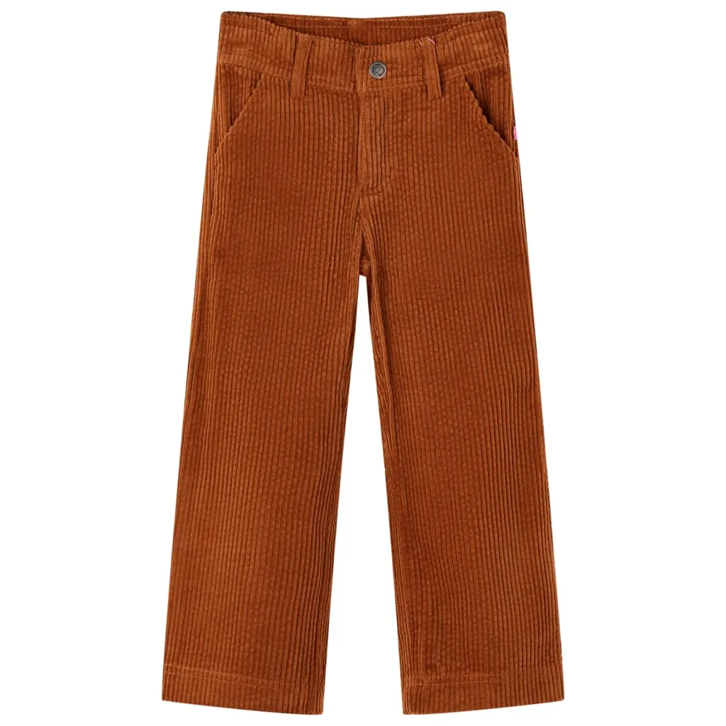 Pantaloni per Bambini in Velluto a Coste Cognac 92