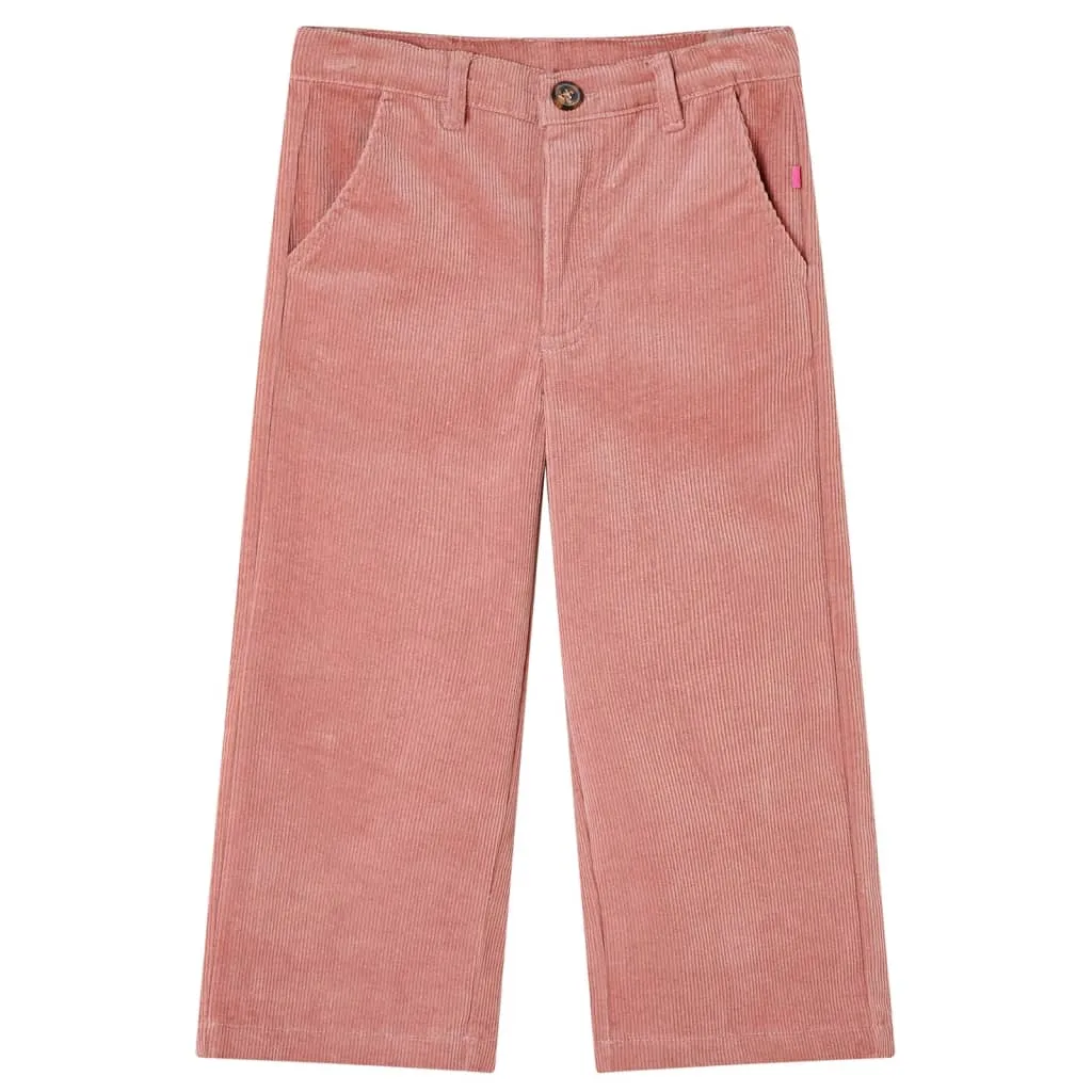 Pantaloni per Bambini in Velluto a Coste Rosa Antico 104