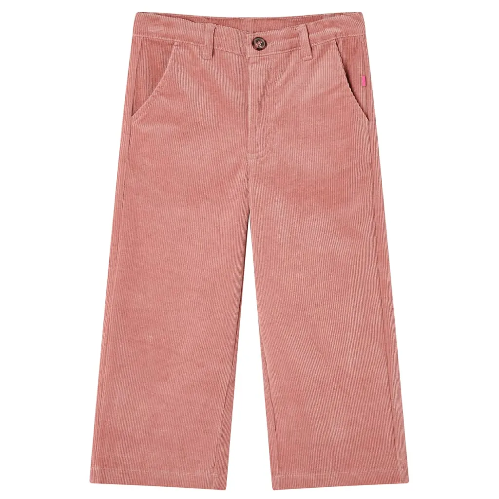 Pantaloni per Bambini in Velluto a Coste Rosa Antico 140