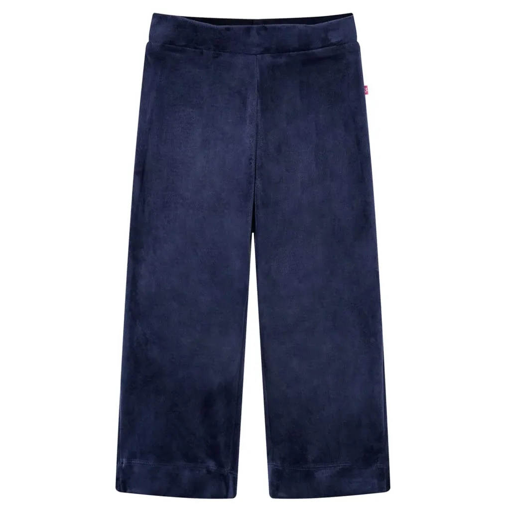 Pantaloni da Bambino in Velluto Blu Scuro 128