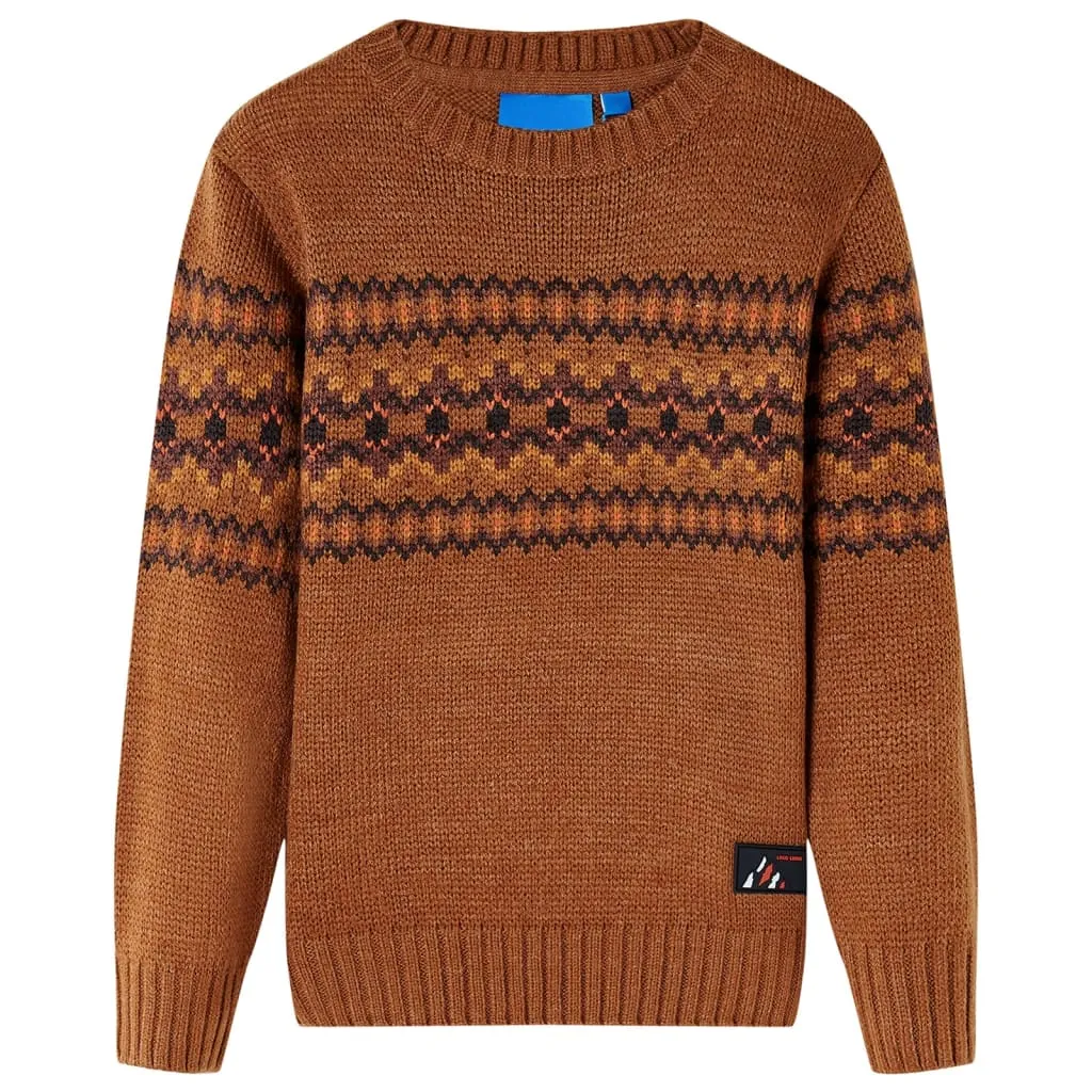 Maglione per Bambini Lavorato a Maglia Cognac 128