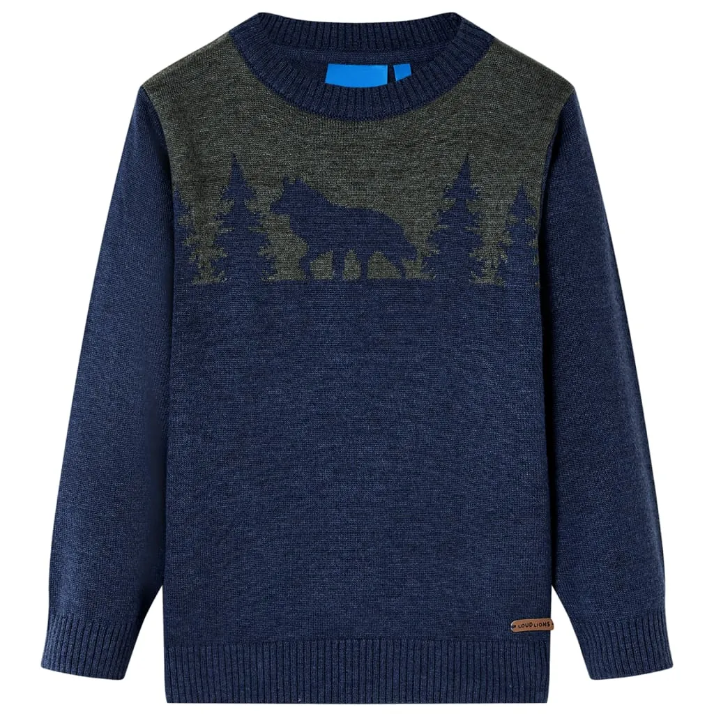 Maglione per Bambini Lavorato a Maglia Blu Marino 92