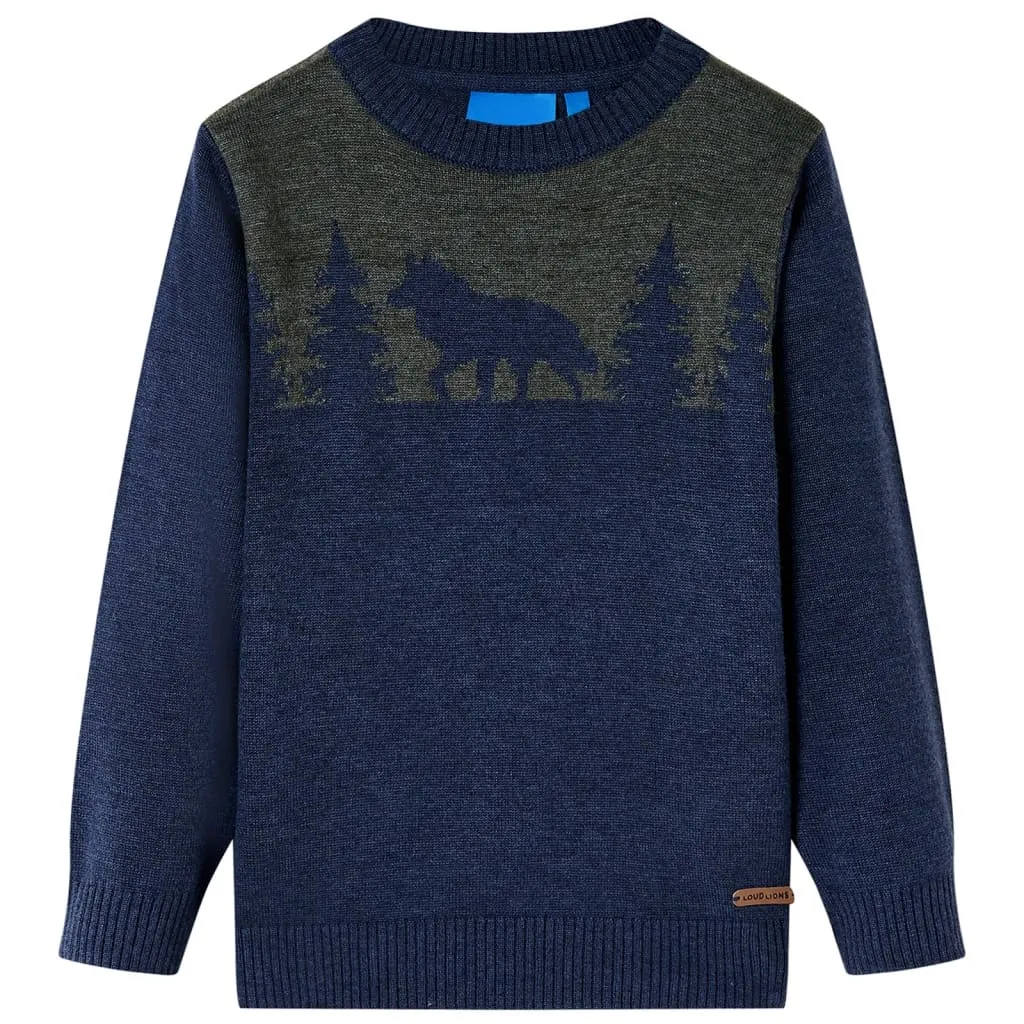 Maglione per Bambini Lavorato a Maglia Blu Marino 140