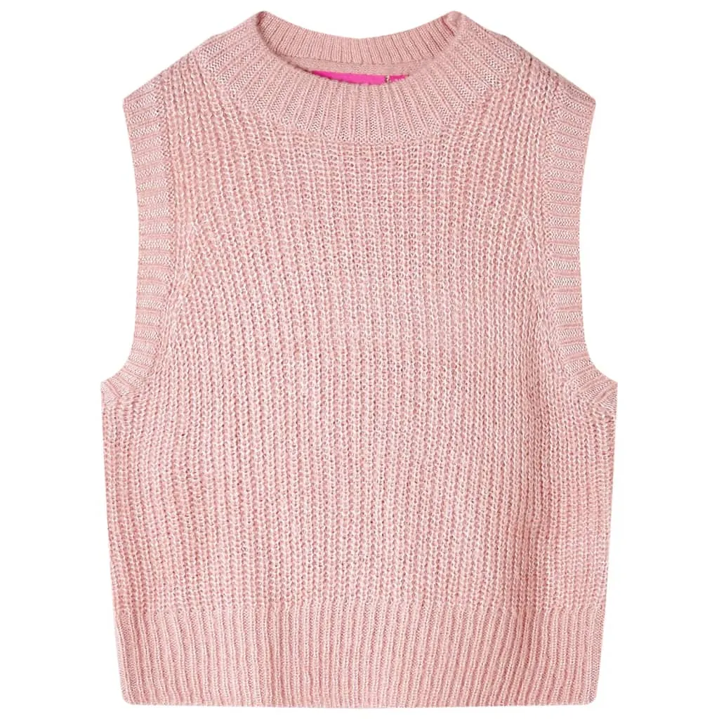 Gilet da Bambina Lavorato a Maglia Rosa Chiaro 116