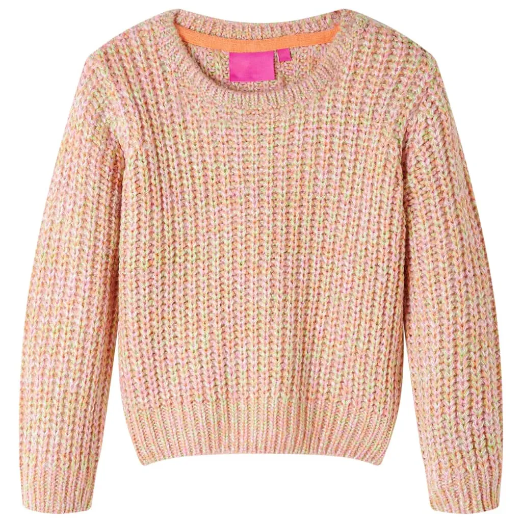 Maglione da Bambina Lavorato a Maglia Rosa Tenue 92