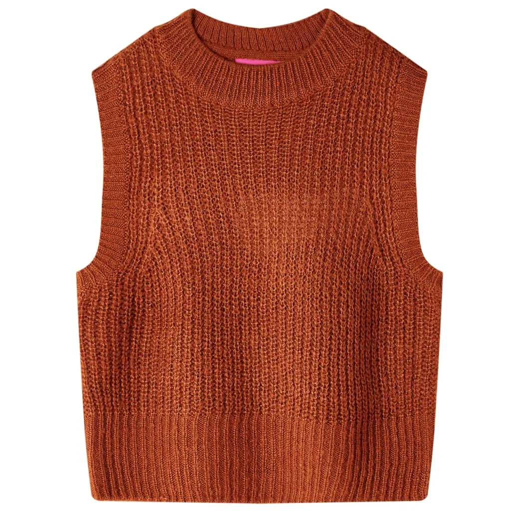 Gilet per Bambini Lavorato a Maglia Cognac 92