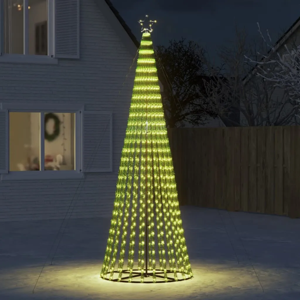 vidaXL Illuminazione Albero di Natale a Cono 688LED Bianco Caldo 300cm