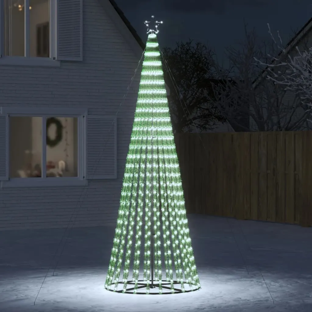 vidaXL Illuminazione Albero Natale a Cono 688LED Bianco Freddo 300cm