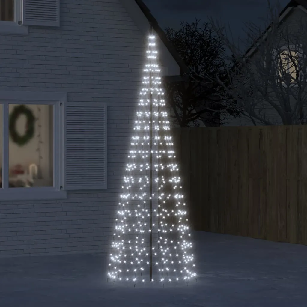 vidaXL Luce Albero di Natale su Pennone 550LED Bianco Freddo 300cm