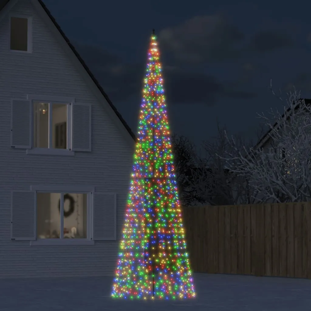 vidaXL Illuminazione Albero Natale su Pennone 1534LED Colorato 500cm