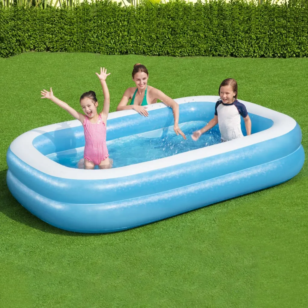 Bestway Piscina Gonfiabile Famiglie Rettangolare 262x175x51 Blu Bianca