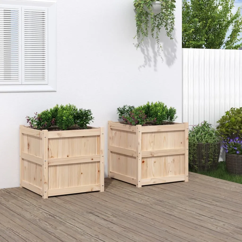 vidaXL Fioriere da Giardino 2 pz in Legno Massello di Pino