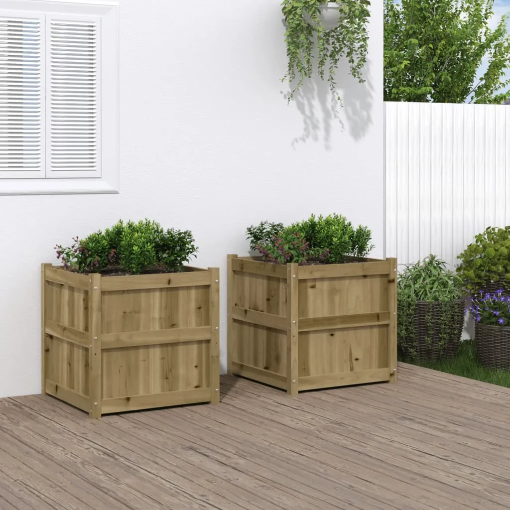 vidaXL Fioriere da Giardino 2 pz in Legno di Pino Impregnato