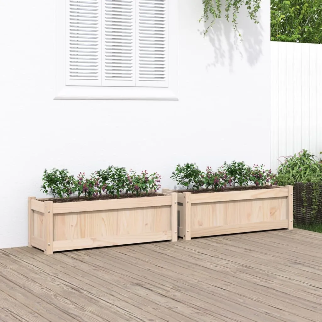 vidaXL Fioriere da Giardino 2 pz in Legno Massello di Pino