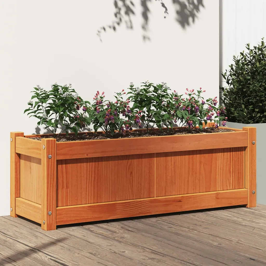 vidaXL Fioriera Giardino Marrone Cera 90x31x31 cm Legno Massello Pino