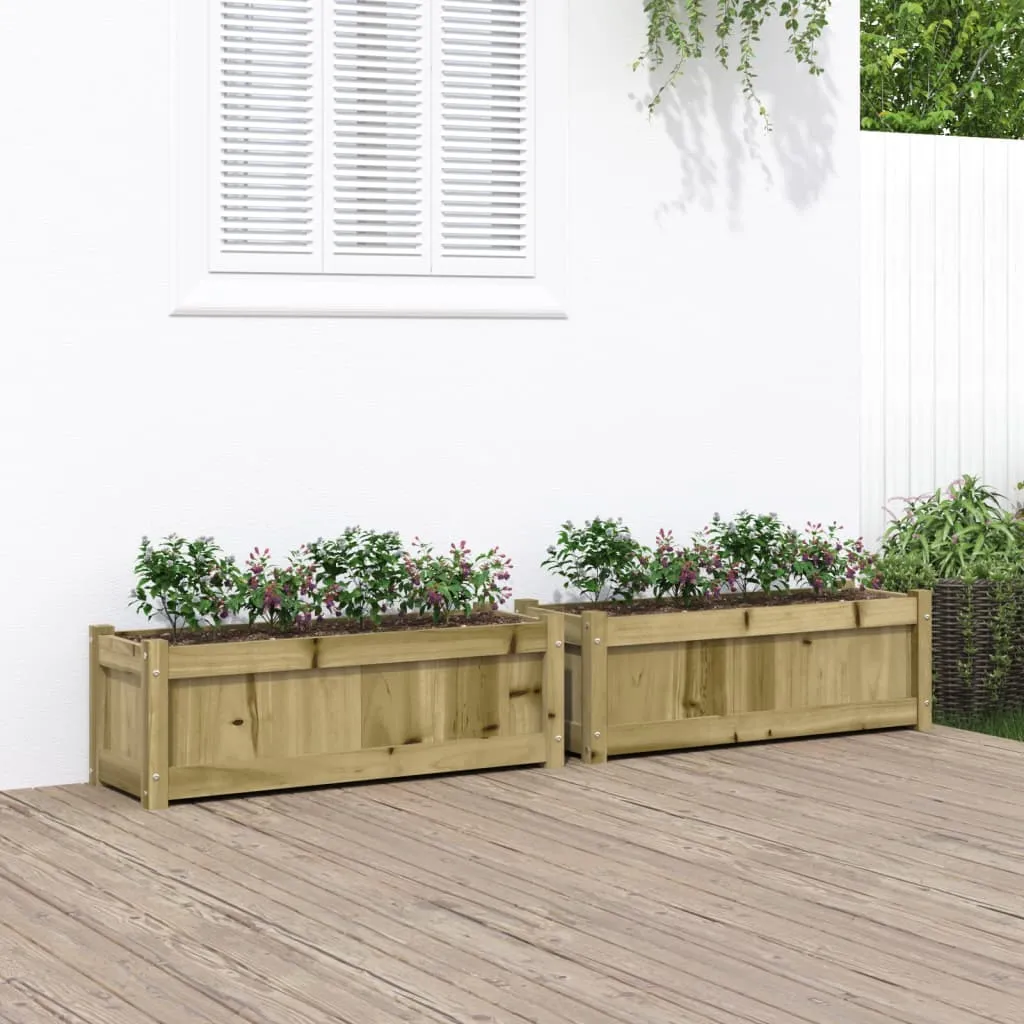 vidaXL Fioriere da Giardino 2 pz in Legno di Pino Impregnato