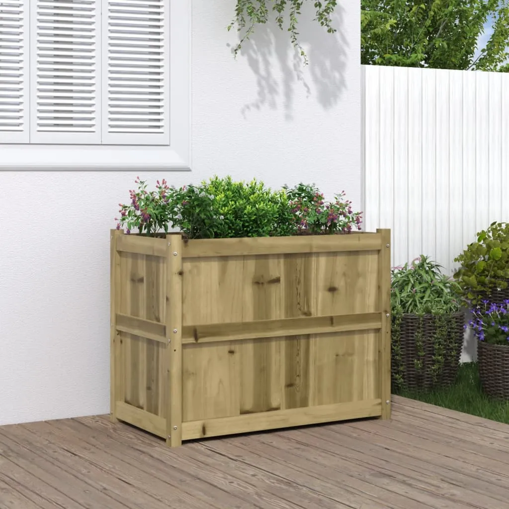 vidaXL Fioriera da Giardino 90x50x70 cm in Legno di Pino Impregnato