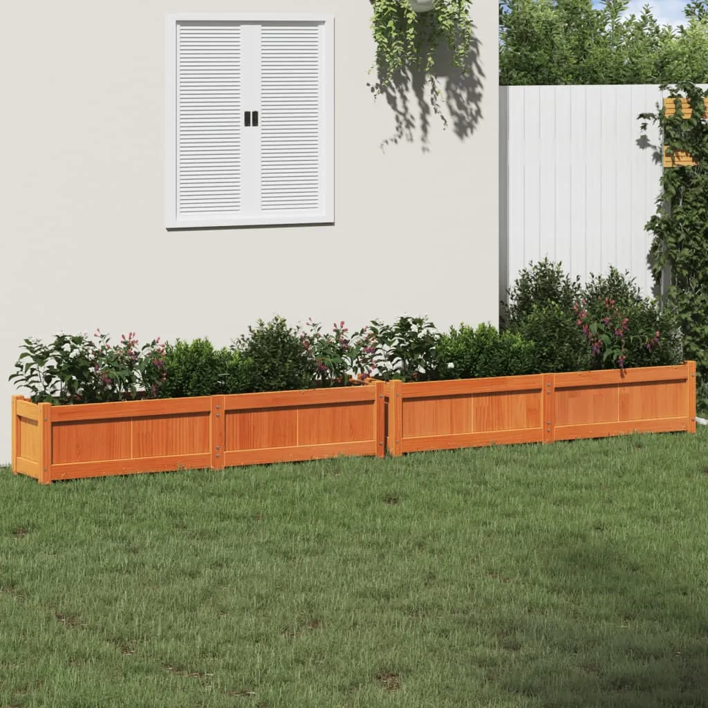 vidaXL Fioriere da Giardino 2pz Marrone Cera Legno Massello di Pino