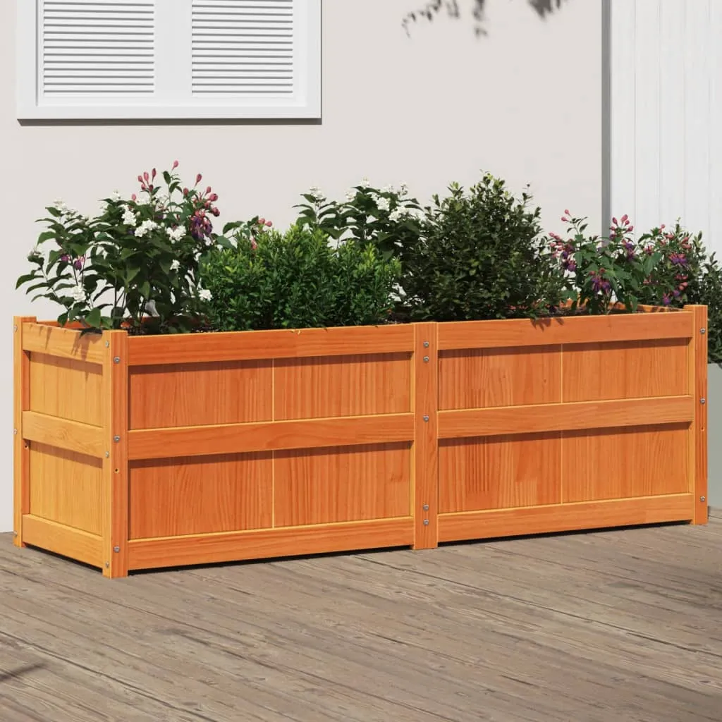 vidaXL Fioriera Giardino Marrone Cera 150x50x50 cm Legno Massello Pino