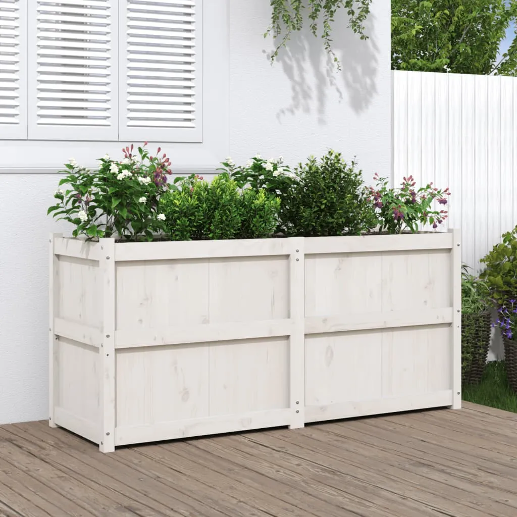 vidaXL Fioriera da Giardino Bianca 150x50x70 cm Legno Massello di Pino