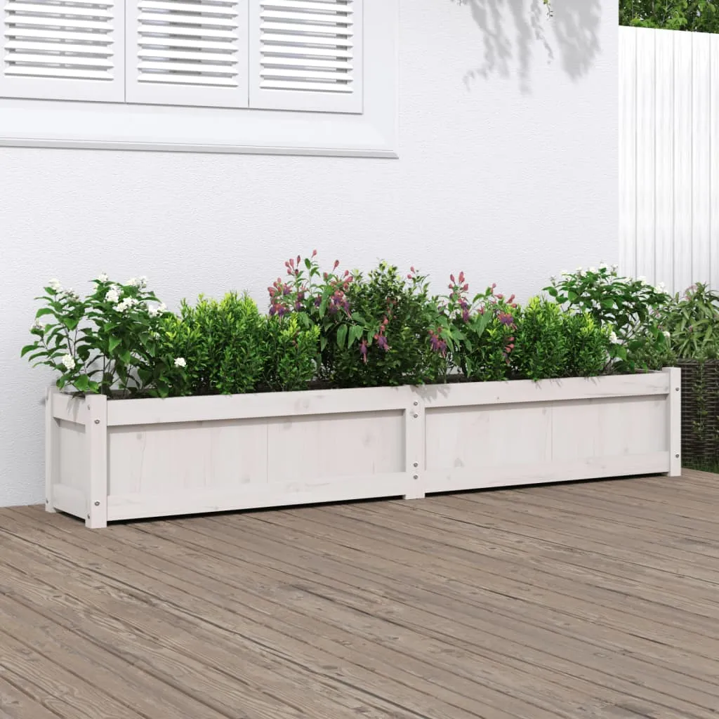 vidaXL Fioriera da Giardino Bianca 180x31x31 cm Legno Massello di Pino