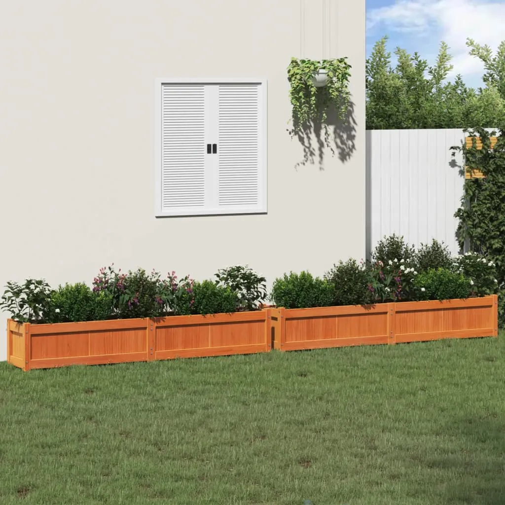 vidaXL Fioriere da Giardino 2pz Marrone Cera Legno Massello di Pino