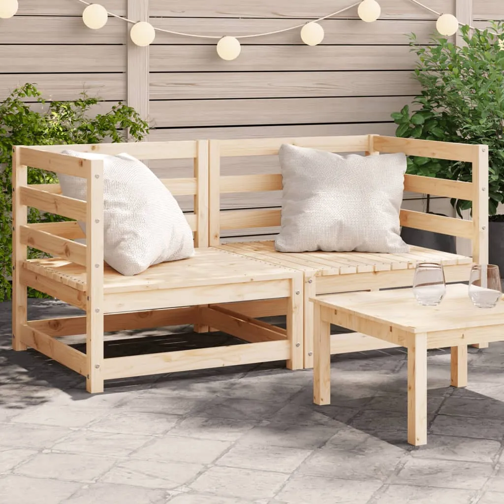 vidaXL Divani Angolari da Giardino 2pz 70x70x67cm Legno Massello Pino