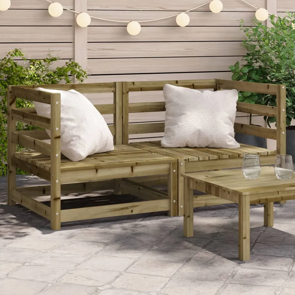 vidaXL Divani Angolare Giardino 2pz 70x70x67 cm Legno Pino Impregnato