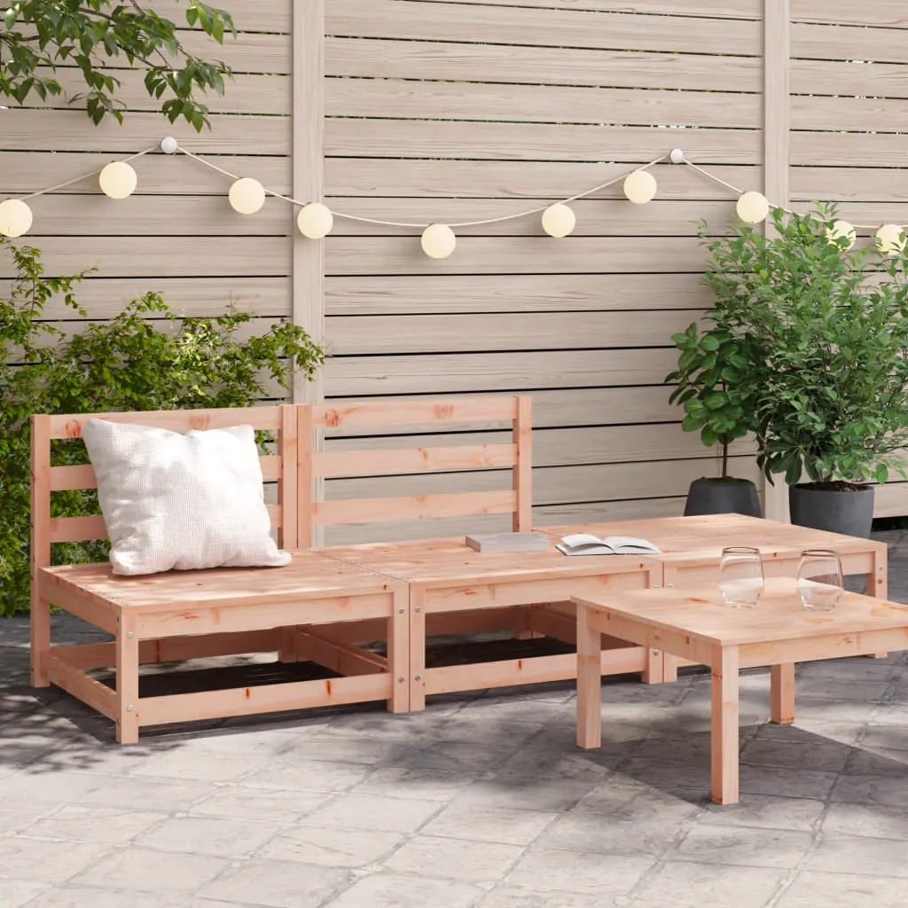 vidaXL Divano Giardino Senza Braccioli con Poggiapiedi Legno Douglas