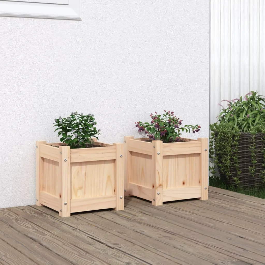 vidaXL Fioriere da Giardino 2 pz in Legno Massello di Pino