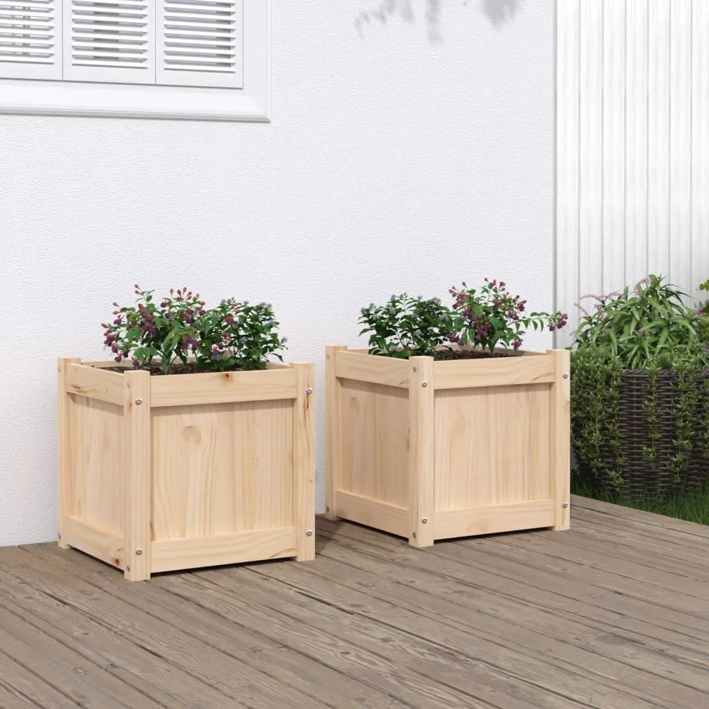 vidaXL Fioriere da Giardino 2 pz in Legno Massello di Pino