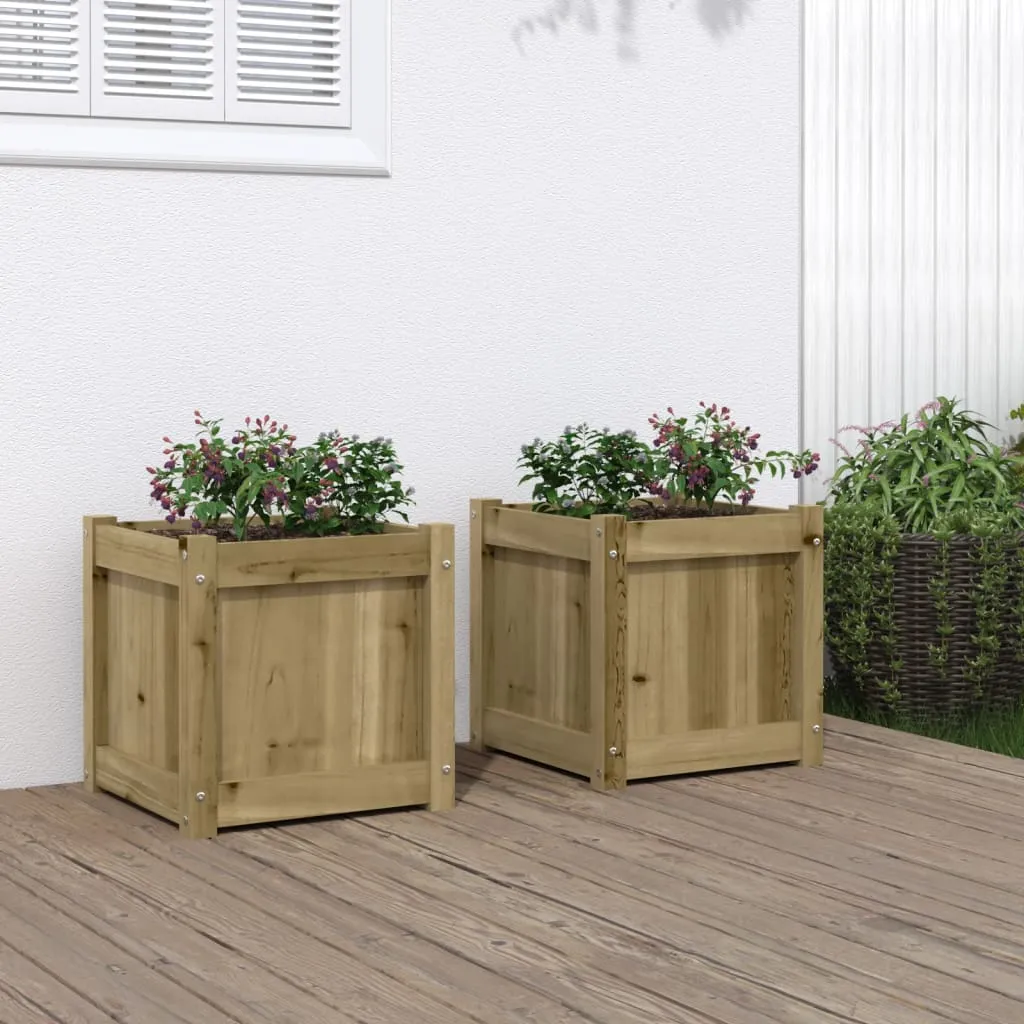 vidaXL Fioriere da Giardino 2 pz in Legno di Pino Impregnato