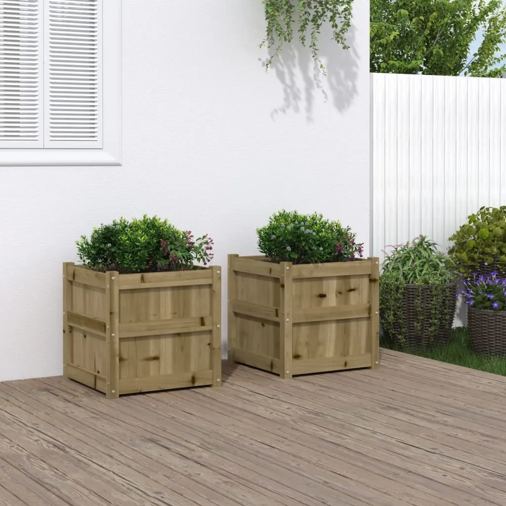 vidaXL Fioriere da Giardino 2 pz in Legno di Pino Impregnato