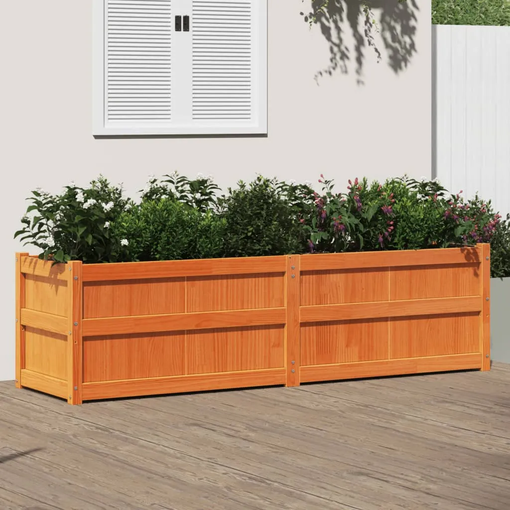 vidaXL Fioriera Giardino Marrone Cera 180x50x50 cm Legno Massello Pino