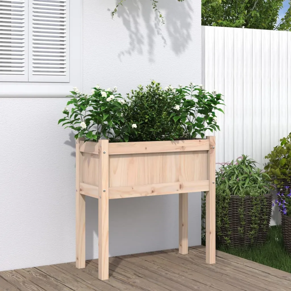 vidaXL Fioriera da Giardino con Gambe 70x31x70 cm Legno Massello Pino