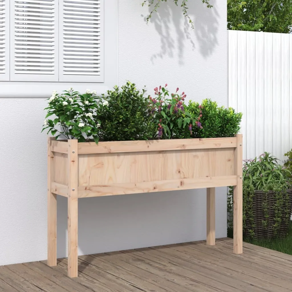 vidaXL Fioriera Giardino con Gambe 110x31x70 cm Legno Massello Pino