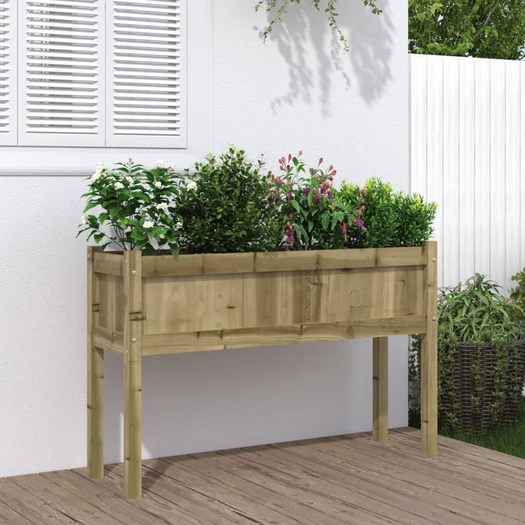 vidaXL Fioriera Giardino con Gambe 110x31x70 cm Legno Pino Impregnato