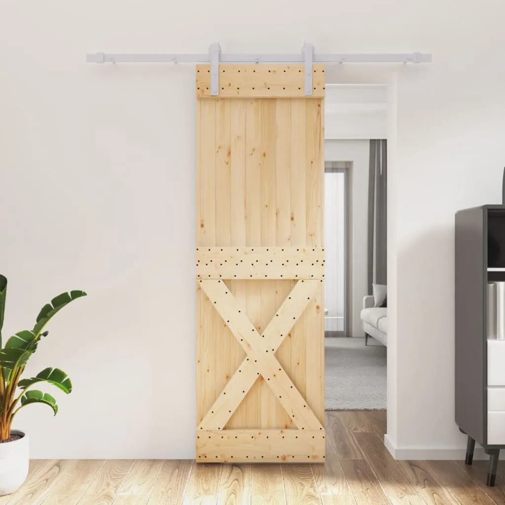 vidaXL Porta Scorrevole con Set Hardware 70x210 cm Legno Massello Pino