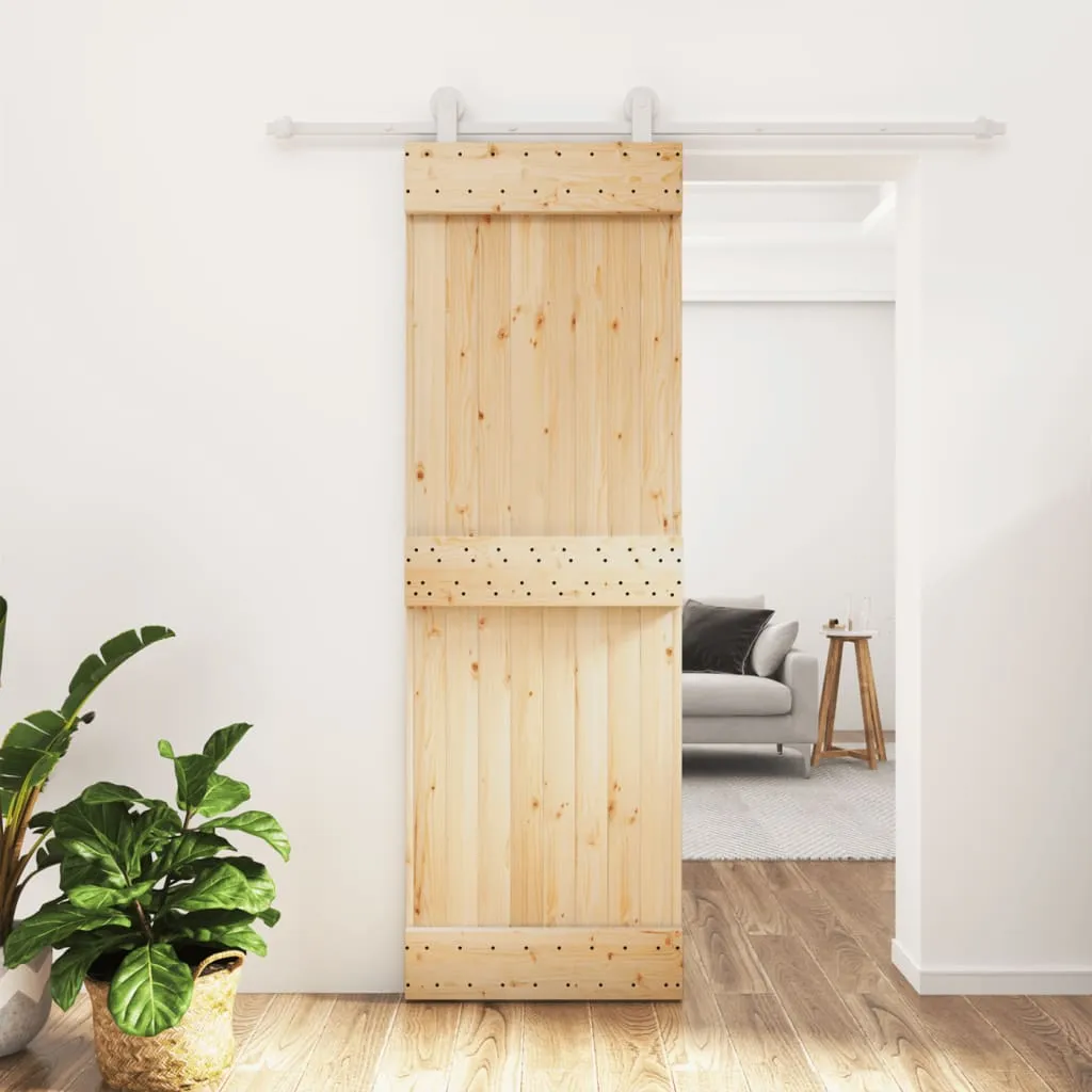 vidaXL Porta Scorrevole con Set Hardware 70x210 cm Legno Massello Pino